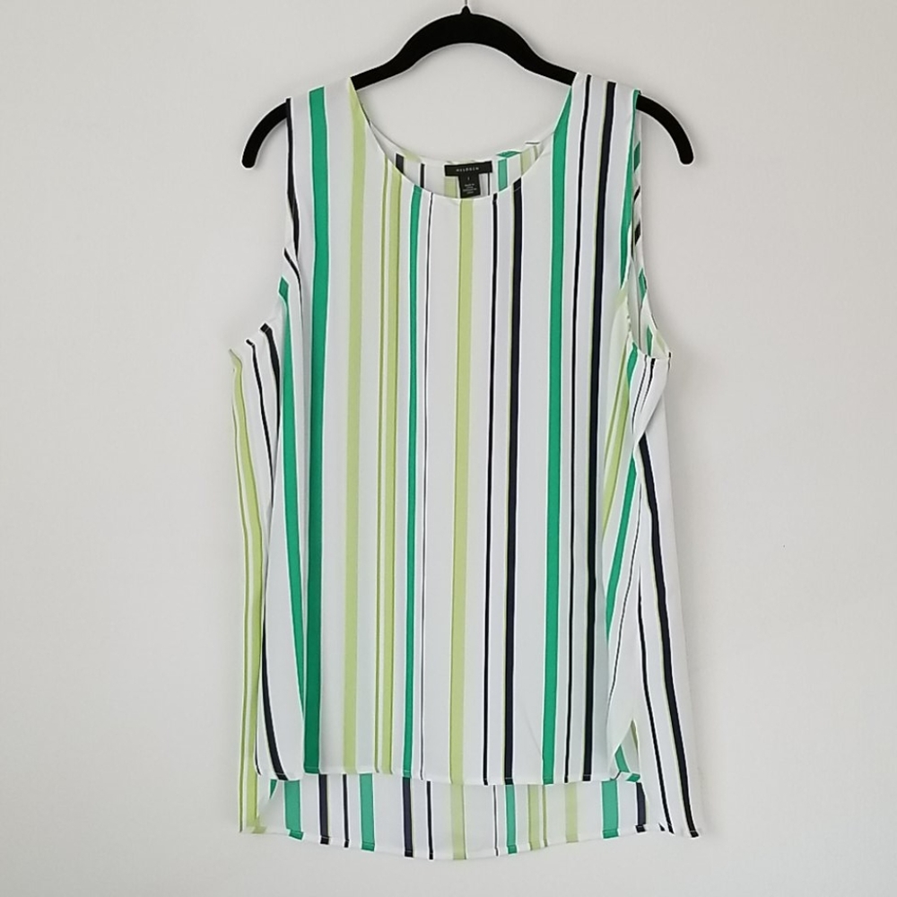 Halogen Striped Sleeveless Top in Size Large